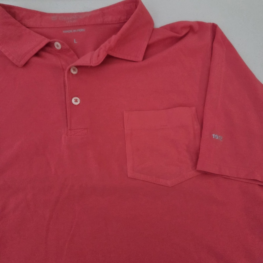 B Draddy Polo‎ Shirt Mens L Pink Pima Cotton Golf Short Sleeve 1912 Merion - Picture 5 of 13